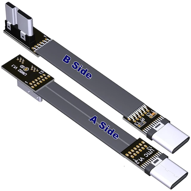 Main image of USB C Male to Micro B Male Cable Flat Flexible Up & Down & Left & Right Angled 90 Degree USB 3.0 Micro B to Type C Data Charge Cable (50cm, T1C-W82)