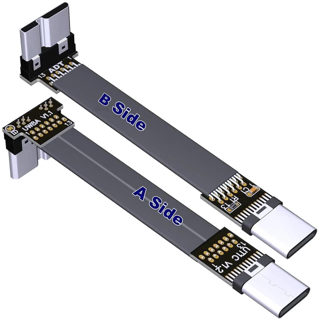 Main image of USB C Male to Micro B Male Cable Flat Flexible Up & Down & Left & Right Angled 90 Degree USB 3.0 Micro B to Type C Data Charge Cable (100cm, T1C-W8A)