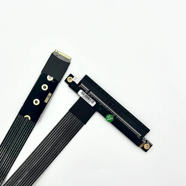 Alt view image 4 of 7 - PCIe 5.0 M.2 NGFF NVMe Key M Flat Extender Cable to PCIE x16 Graphics Card Riser Adapter 16x PCI-e PCI-Express for M2 2230 2242 2260 2280 (K43SF-BK, 50cm)