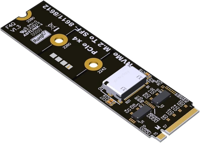 Main image of ADT-Link PCIe 5.0 M.2 NVMe to OCuLink SFF-8612 Female 4i Host Adapter with ReDriver(F4Q(Gen5))