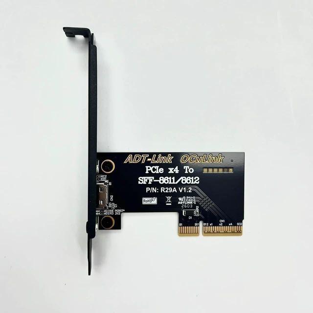 Alt view image 3 of 6 - PCIe 4.0 x4 to Oculink SFF 8612 Adapter, SFF 8611 External Graphics Card with Bracket, Host Adapter for NVMe SSD GPU EGPU (R29A)
