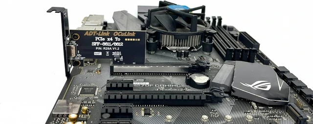 Alt view image 4 of 6 - PCIe 4.0 x4 to Oculink SFF 8612 Adapter, SFF 8611 External Graphics Card with Bracket, Host Adapter for NVMe SSD GPU EGPU (R29A)