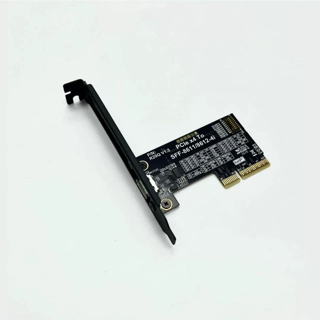 Alt view image 2 of 5 - ADT-Link PCIe 5.0 x4 to OCuLink SFF-8612 Female 4i Host Adapter with with Redriver 128Gbps High Speed PCIe Riser Card (R29Q(Gen5))