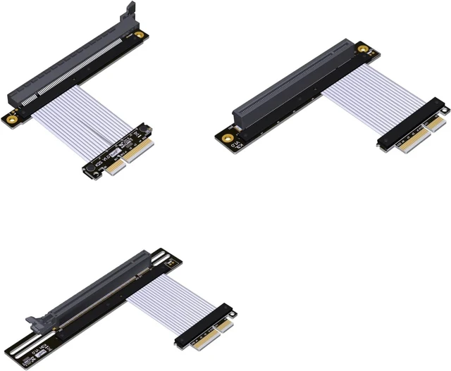 Alt view image 3 of 5 - ADT-Link PCIe 4.0/3.0 x4 to PCIE x16 Graphics Card Riser Adapter 16x PCI-e PCI-Express Cable 90 180 Degree (10cm, K23SF(gen 4))