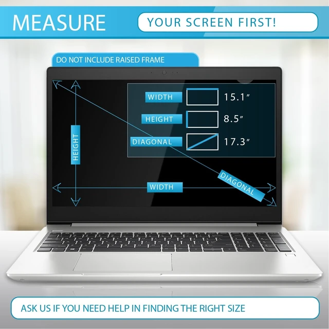 Alt view image 6 of 6 - Privacy Screen Filter for 17.3 Inches Laptop, Screen Protector size is 15.1 inch width x 8.5 inch height