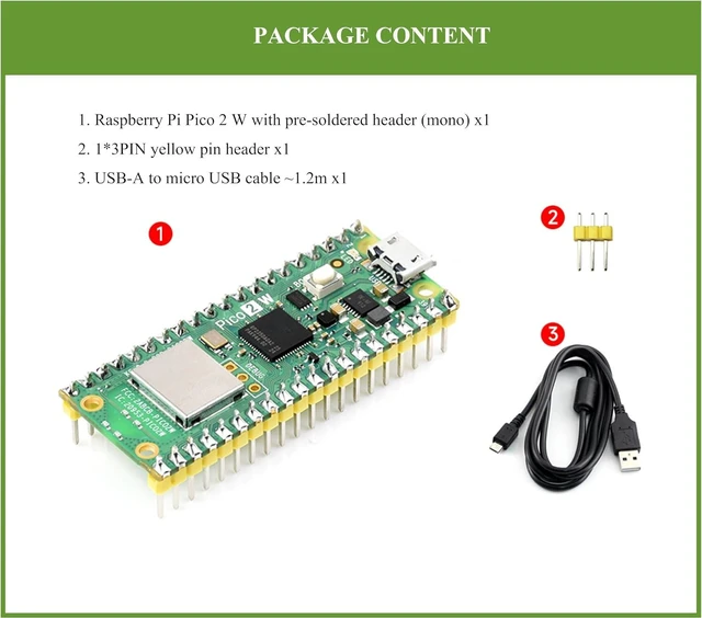 Alt view image 2 of 7 - Pico 2 W with Pre-Soldered Header Compatible with Raspberry Pi Pico 2 W