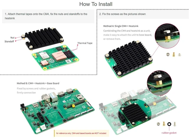 Alt view image 4 of 6 - Dedicated Aluminum Heatsink Compatible with Raspberry Pi Compute Module 5 (CM5) / Compute Module 4 (CM4), CM4/ CM5 Heatsink with Screws and Thermal Tapes