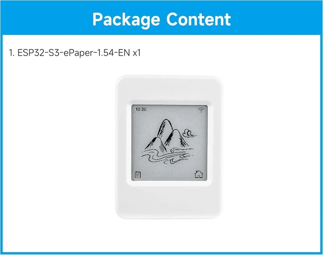 Alt view image 7 of 7 - ESP32-S3 1.54inch e-Paper AIoT Development Board, 200 x 200, Black/White, Supports Wi-Fi and Bluetooth Dual-Mode Communication,Supports AI Speech Interaction, DIY Creative Function, etc.