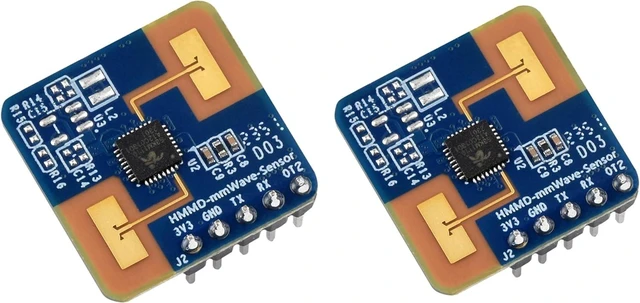 Main image of 2PCS Human Micro-Motion Detection mmWave Sensor, Compatible with Raspberry Pi/Pi Pico/Jetson Nano/ESP32, 24GHz mmWave Radar, Frequency Modulated Continuous Wave (FMCW) Technology, UART & GPIO Output