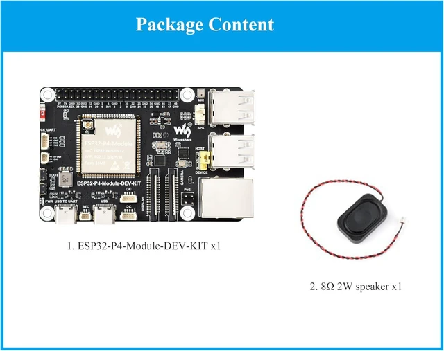 Alt view image 2 of 7 - ESP32-P4-Module High-Performance Development Board, Based On ESP32-P4 and ESP32-C6, Supports Wi-Fi 6 and Bluetooth 5/BLE, Rich Human-Machine Interfaces, Comes with Speaker