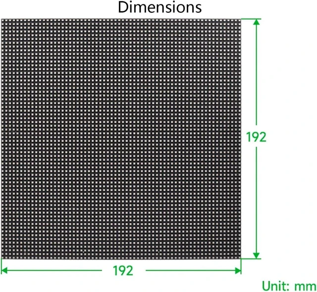 Alt view image 7 of 7 - Flexible RGB Full Color LED Matrix Panel 64x64 Pixels, 4096 Individual RGB LEDs,3mm Pitch,Adjustable Brightness and Bendable PCB, Compatible with Raspberry Pi/Raspberry Pi Pico / ESP32 / Ardu