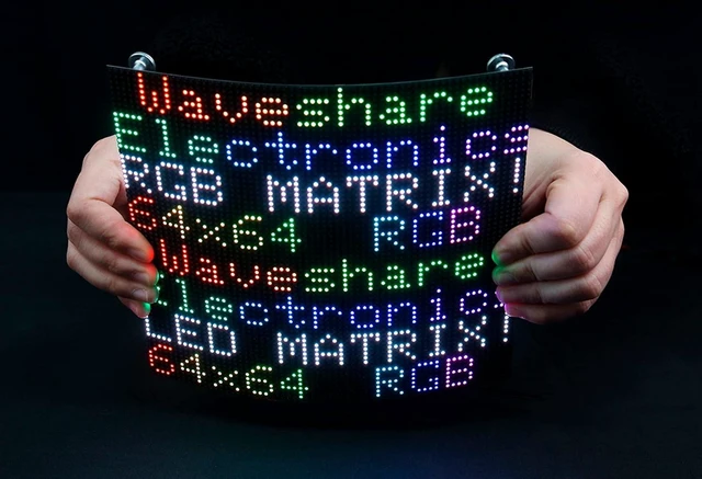 Main image of Flexible RGB Full Color LED Matrix Panel 64x64 Pixels, 4096 Individual RGB LEDs,3mm Pitch,Adjustable Brightness and Bendable PCB, Compatible with Raspberry Pi/Raspberry Pi Pico / ESP32 / Ardu