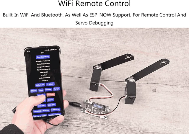 Alt view image 6 of 7 - ESP32 Servo Driver Expansion Board, Built-in WiFi and Bluetooth, UART Serial Bus Control up to 253 Servos via ESP32 Serial Port Open Source Web Application and Various Robot Structures