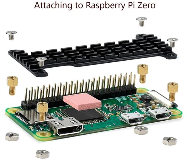 Alt view image 3 of 7 - Aluminum Heatsink Cooler with Thermal Tapes for Raspberry Pi Zero 2 W/WH