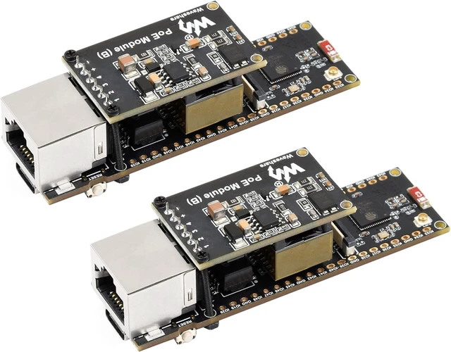 Main image of 2PCS ESP32-S3 PoE Ethernet Development Board, 10/100Mbps RJ45 ETH Port, 240MHz Dual Core Processor, Onboard Type-C Port & TF Card Slot, Support WiFi & BLE & Ethernet Communication, with POE Module