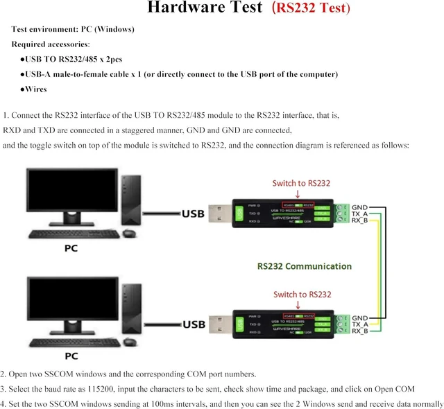 Alt view image 7 of 7 - USB to RS485/RS232 Serial Converter Board, Onboard Original FT232RNL Chip Fast Stable Transmission,Multiple Devices Applicable, Compatible with Mac, Linux,Android, Windows 11/10/ 8.1/ 8/ 7, etc.