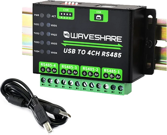 Main image of waveshare Industrial USB to RS485 Converter Extending USB to 4CH RS485, 1200bps ~ 460800bps Baudrate, Transmission Distance up to 1.2km, Compatible with Win7/8/8.1/10/11, Mac, Linux, Android,etc