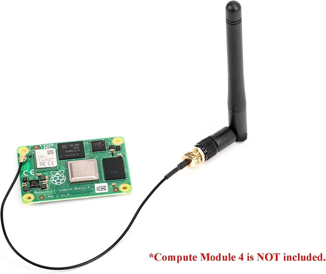 Alt view image 3 of 5 - Antenna Kit Compatible with Raspberry Pi Compute Module 5 (CM5) / Compute Module 4 (CM4), Supports 2.4G/5G W-i-F-i Frequency Band, SMA Male Central Pin, 2±0.5 dBi