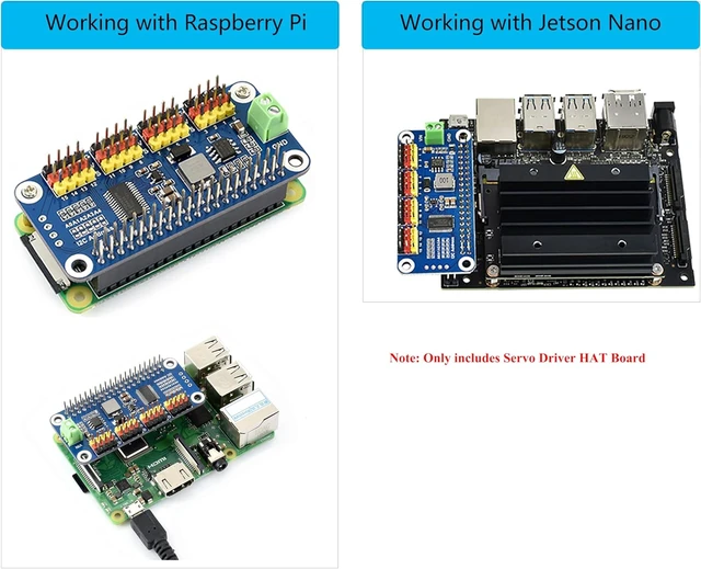 Alt view image 7 of 7 - PWM Servo Motor Driver HAT Compatible with Raspberry Pi 5/4/3B+/ 3B Zero/Zero W/Zero WH and Jetson Nano, 16-Channel 12-bit I2C Interface Straight Pinheader
