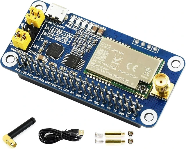 Main image of SX1262 LoRa HAT for Raspberry Pi 915MHz Frequency Band Data Transmission up to 5km Support Auto Repeating to Transmit Longer Wake on Radio Wireless Config Carrier Sensing Communication Key