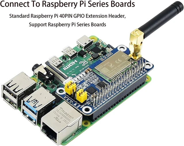 Alt view image 3 of 7 - SX1262 LoRa HAT for Raspberry Pi 915MHz Frequency Band Data Transmission up to 5km Support Auto Repeating to Transmit Longer Wake on Radio Wireless Config Carrier Sensing Communication Key