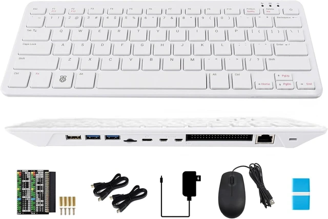 Main image of Pi 500 Portable Keyboard Computer Compatible with Raspberry Pi 500, Same Quad-Core 64-bit Arm Processor, Support WiFi/Bluetooth, Comes with Official 32GB Micro SD Card (6 Items)