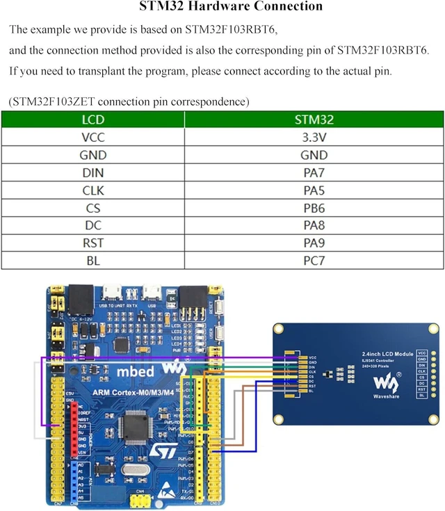 Alt view image 6 of 7 - 2.4inch LCD Display Module 240x320 Resolution 65K RGB Colors Embedded ILI9341 Driver SPI Interface, TFT Display Screen Compatible with Raspberry Pi 5 Pi 4B 3B+ 3B Pi Zero W WH Zero 2W/Ard/STM32