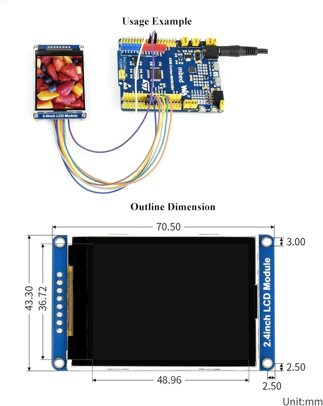 Alt view image 7 of 7 - 2.4inch LCD Display Module 240x320 Resolution 65K RGB Colors Embedded ILI9341 Driver SPI Interface, TFT Display Screen Compatible with Raspberry Pi 5 Pi 4B 3B+ 3B Pi Zero W WH Zero 2W/Ard/STM32