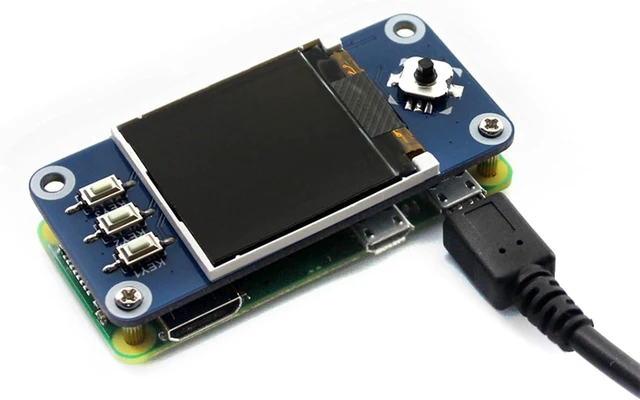 Alt view image 4 of 7 - 1.44inch LCD Display HAT Compatible with Raspberry Pi 5/ 4B/3B+/3B/2B/A+/Zero W/WH/Zero 2 W/Pico/Pico 2W, etc. RGB 65K Color 128 x128 Pixels, SPI Interface, with Embedded Controller