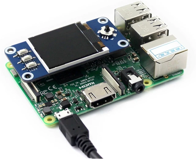 Alt view image 5 of 7 - 1.44inch LCD Display HAT Compatible with Raspberry Pi 5/ 4B/3B+/3B/2B/A+/Zero W/WH/Zero 2 W/Pico/Pico 2W, etc. RGB 65K Color 128 x128 Pixels, SPI Interface, with Embedded Controller