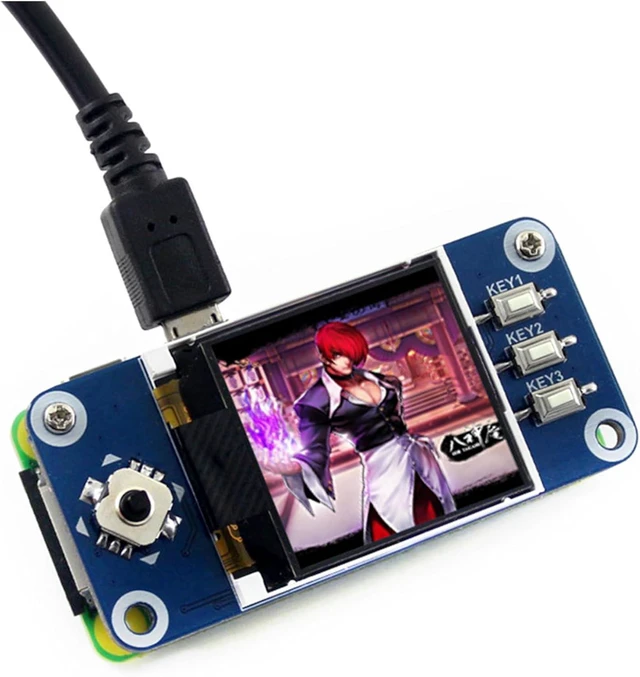 Alt view image 3 of 7 - 1.44inch LCD Display HAT Compatible with Raspberry Pi 5/ 4B/3B+/3B/2B/A+/Zero W/WH/Zero 2 W/Pico/Pico 2W, etc. RGB 65K Color 128 x128 Pixels, SPI Interface, with Embedded Controller