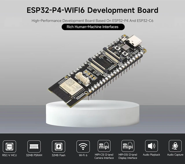 Alt view image 3 of 7 - ESP32-P4-WIFI6 Development Board, Based on ESP32-P4 and ESP32-C6