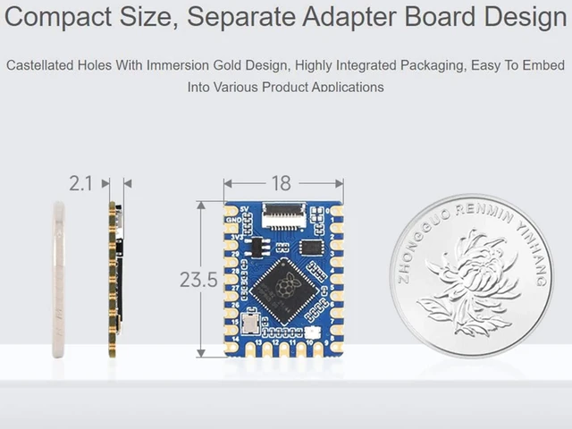 Alt view image 4 of 7 - Waveshare RP2040-Tiny Kit Based on Raspberry Pi MCU RP2040, Dual-Core Arm Processor, 20×Multi-Function GPIO Pins, Adapting USB-C Port via Adapter Board