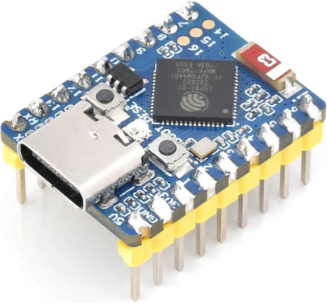 Main image of ESP32-S3 Mini Development Board with Pre-Soldered Header, Based on ESP32-S3FH4R2 Dual-Core Processor, 240MHz Running Frequency, 2.4GHz W-i-F-i & Blue-Too-th 5, Onboard 4MB Flash Memory/2MB PSRAM