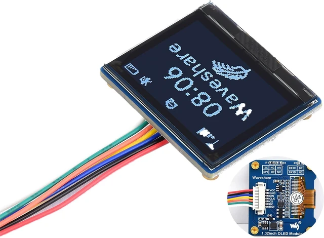 Main image of waveshare 1.32inch OLED Display Module 128×96 Resolution Screen, 16 Gray Scale 3.3V / 5V Operating Voltage SPI / I2C Communication, for Ardui/Raspberry Pi/STM32, etc.