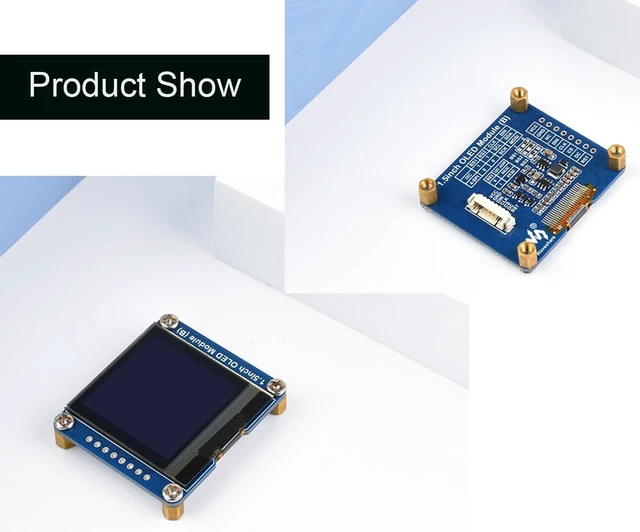 Alt view image 6 of 7 - waveshare 1.5inch OLED Display Module for Raspberry Pi/for Arduino/STM32, 128×128 Resolution Black/White Two Display Colors OLED with SH1107 Driver, SPI / I2C Communication