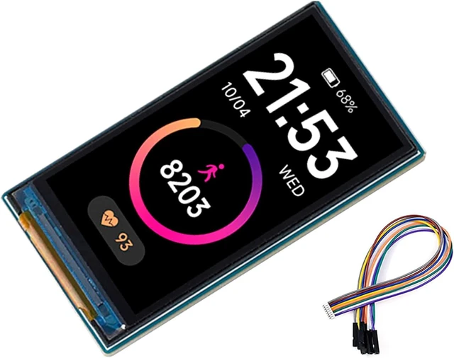 Main image of 1.9inch LCD Display Module 170×320 Resolution Screen, 262K RGB Display Color SPI Interface ST7789V2 Driver, Compatible with Arduino/Raspberry Pi / STM32, etc