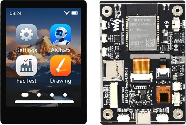 Main image of ESP32-C5 2.8inch IPS Cap Touch Screen Development Board, 240 × 320 Pixels