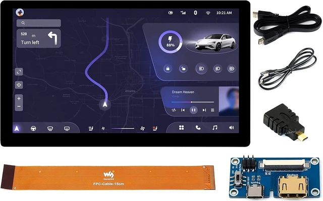 Main image of waveshare 7inch QLED Touch Capacitive Display 1024x600 Pixel, Integrated Thin and Light LCD with Adapter Board, for Raspberry Pi/Jetson Nano/Windows/PC, Support Windows/Linux/Android