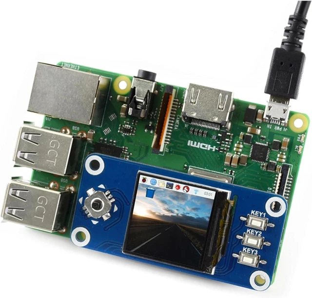 Alt view image 3 of 6 - 1.3inch IPS LCD Display HAT Compatible with Raspberry Pi 5/ 4B/3B+/3B//A+/Zero W/WH/Zero 2 W/Pico/Pico 2W, etc. 240 x 240 Pixels, SPI Interface, with Embedded Controller