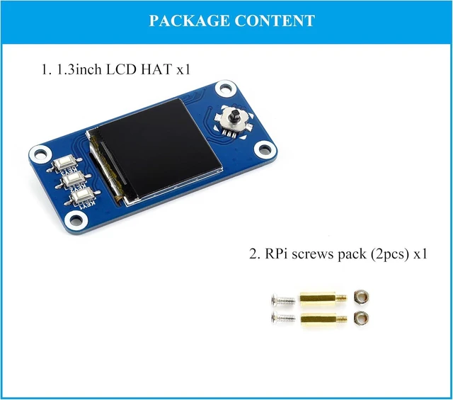 Alt view image 6 of 6 - 1.3inch IPS LCD Display HAT Compatible with Raspberry Pi 5/ 4B/3B+/3B//A+/Zero W/WH/Zero 2 W/Pico/Pico 2W, etc. 240 x 240 Pixels, SPI Interface, with Embedded Controller