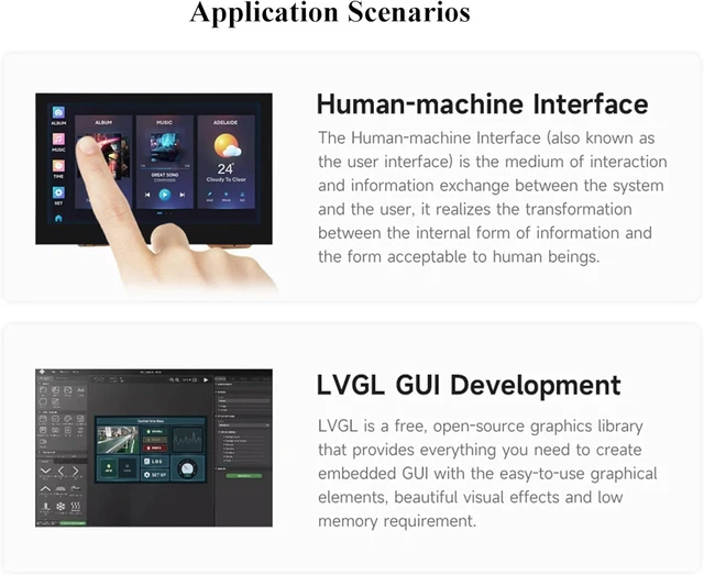 Alt view image 3 of 7 - ESP32-S3 4.3inch Touch Screen Development Board 5-Point Capacitive Display 800x480, 32-bit LX7 Dual-core Processor, Support 2.4GHz W i-Fi and BLE 5, Onboard CAN RS485 I2C Interface