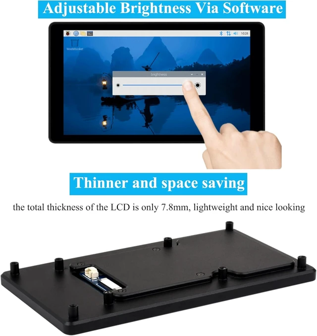 Alt view image 7 of 7 - 5inch DSI Capacitive Touch Screen Compatible with Raspberry Pi 5/4B/3B+/3A+/CM5/CM4 3+/ ESP32-P4, 720 x 1280, IPS Display, Optical Bonding Toughened Glass Panel, 5-Point Touch, Aluminum Alloy Case