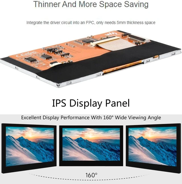 Alt view image 4 of 7 - waveshare 4.3inch DSI Display 800 x 480, IPS Screen, Compatible with Raspberry Pi 4B/3B+/3A+/3B/2B/B+/A+, Compute Module3/3+/Compute Module 4 (No Touch)