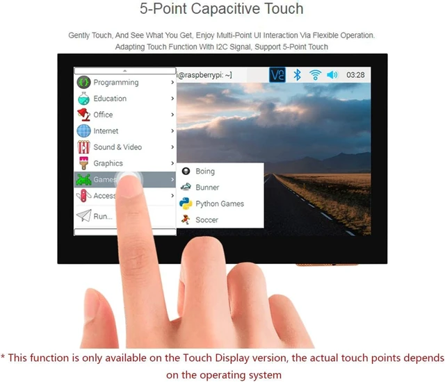 Alt view image 6 of 7 - waveshare 4.3inch Touch DSI Display 800 x 480, IPS Screen, 5-Point Capacitive Touch LCD,Compatible with Raspberry Pi 4B/3B+/3A+/3B/2B/B+/A+, Compute Module3/3+/Compute Module 4