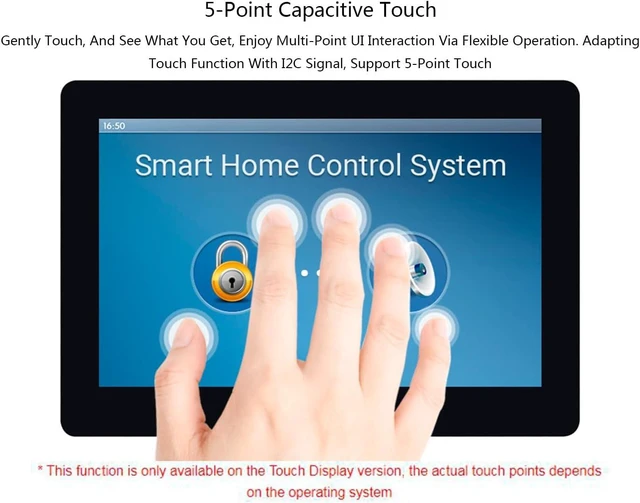 Alt view image 3 of 7 - waveshare 5inch Touch DSI Display 800 x 480, IPS Screen, 5-Point Capacitive Touch LCD,Compatible with Raspberry Pi 4B/3B+/3A+/3B/2B/B+/A+, Compute Module3/3+/Compute Module 4