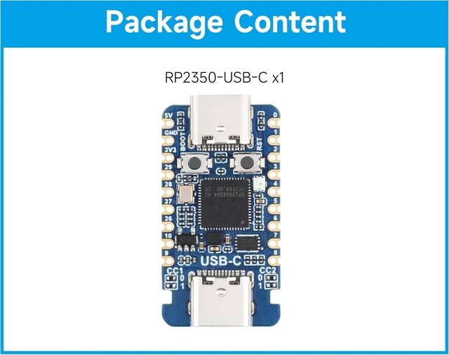 Alt view image 6 of 6 - RP2350 USB-C Microcontroller Development Board Based On RP2350A