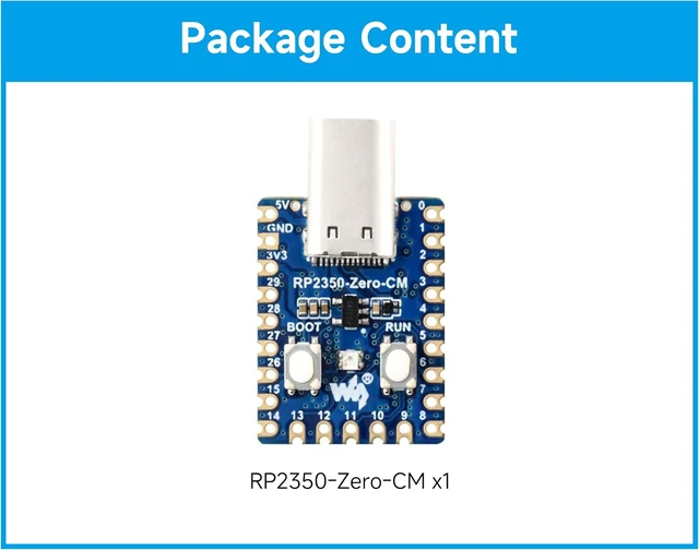 Alt view image 6 of 6 - RP2350 Zero Board Type-C Male Port, Adapting 29 GPIO Pins