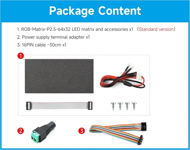 Alt view image 7 of 7 - 2048 RGB Full-Color LED Matrix Panel, 2.5mm Pitch, 64 x 32 Pixels