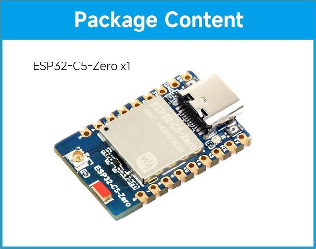 Alt view image 6 of 6 - ESP32-C5 Mini Development Board, 32-bit RISC-V Processor 240MHz, Integrate Dual-Band Wi-Fi 6 / BLE 5 / Thread/Zigbee, USB Port, Onboard Antenna, for Embedded and IoT Applications